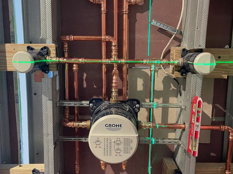 Bathroom remodel - Grohe valve installation detail