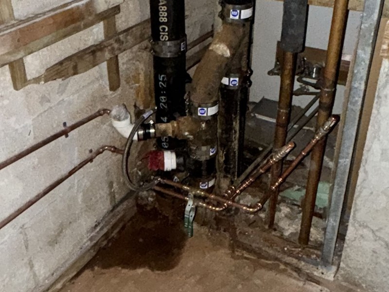 Main stack and backflow preventer installation