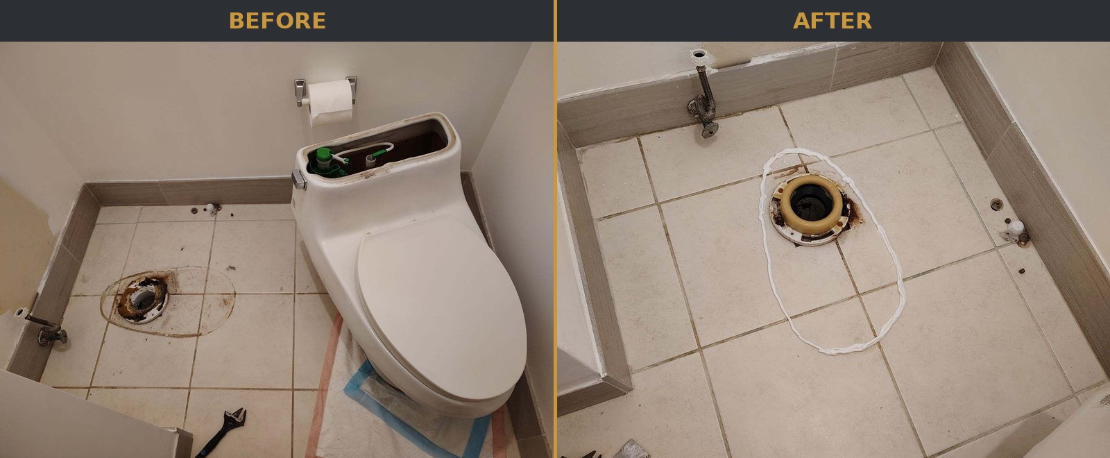 Wax ring replacement before and after