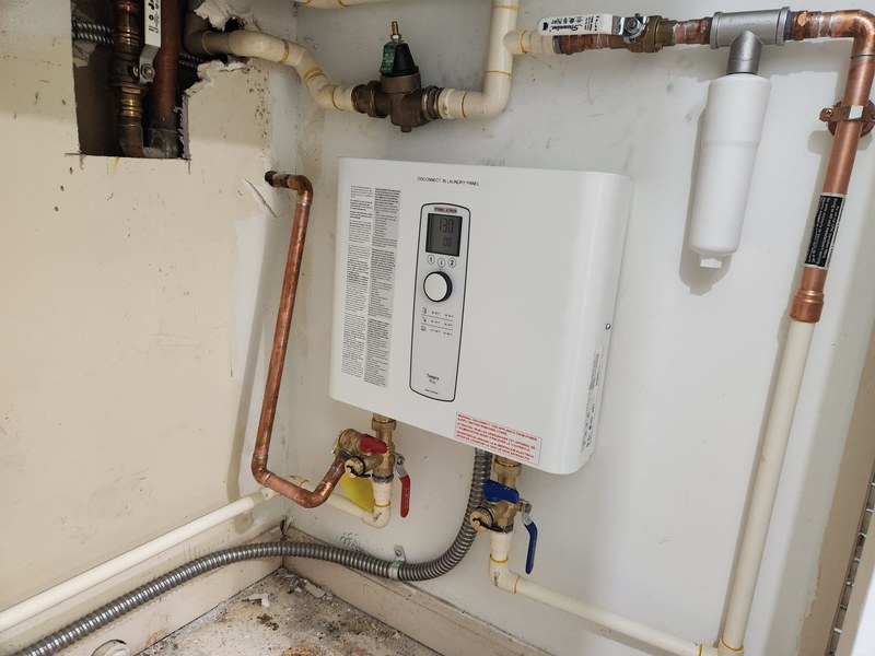 Tankless water heater installation